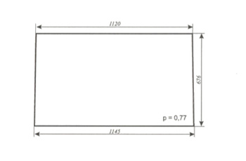 Szyba do ciągnika C-330, C-360 Koźmin Z.Szyszka, Naglak - przednia (668)