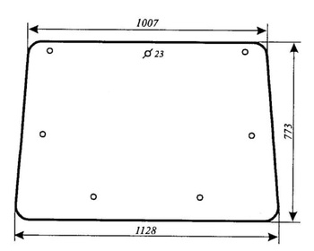 Szyba do ciągnika URSUS 1634 - tylna (346).