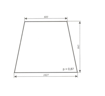 Szyba do ciągnika C-362 - boczna (lewa, prawa) (211)