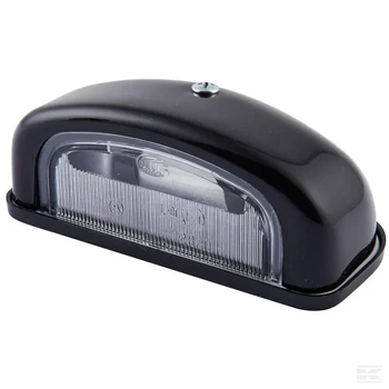 Lampa oświetlenia tablicy rejestracyjnej 5W prostokątna 12V przezroczysta przykręcana 105x40x55 mm płaskie przyłącze Hella