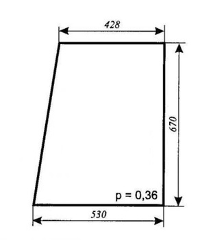 szyba do ciągnika MTZ Szyszka Sapieżyn - drzwi górna (lewa, prawa) (806)