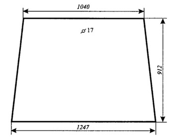 Szyba do ciągnika T25 A2 kabina Sokółka - przednia (491)