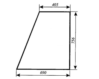 Szyba drzwi górna Zetor 5711, 5718, 5745, 5748, 5911, 5945, 6711, 6718