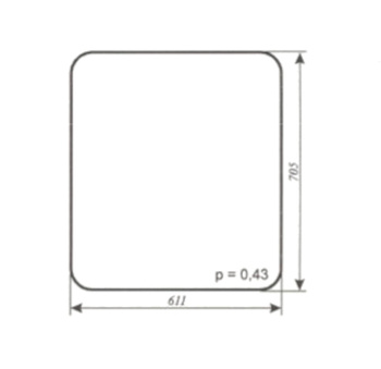 Szyba C-330 Osiny (ramki z rury kwadratowej) stary typ - boczna,lewa, prawa