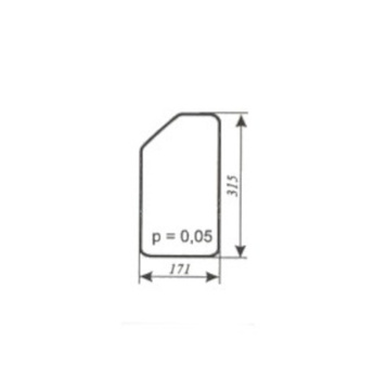 Szyba do ciągnika C-330 kabina Chojnów II - przednia dolna (100a)