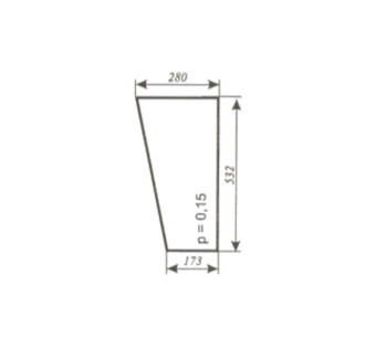 Szyba URSUS 2812, 3512, C-360, MF-235, MF-255 Smolniki przednia dolna (386)