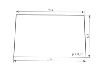 szyba do ciągnika C-330, C-360 kabina POM Zamość - tylna (334)