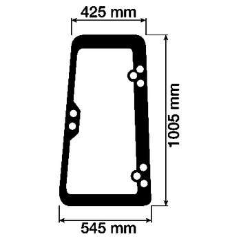 Szyba drzwi górna prawa uchylna CASE E48360, R52888