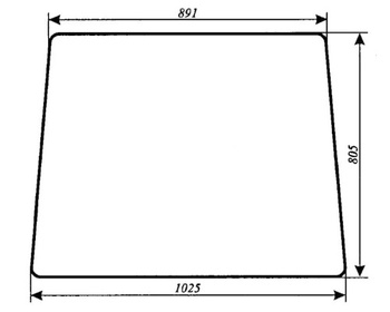 Szyba do ciągnika T25 A2 Władimirec oryginalna kabina - przednia (159)