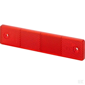 Odblask prostokątny z otworami, czerwony