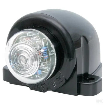 Lampa obrysowa LED, lewa, okrągła, 12/24V przezroczysta, przykręcana Waś