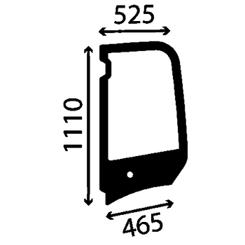 Szyba boczna lewa Kubota KX014-4, KX015-4, KX016-4, KX018-4, KX019-4,