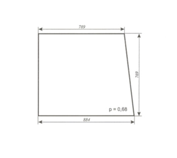 Szyba do ciągnika C-355 kabina czeska - boczna (lewa, prawa) (144).