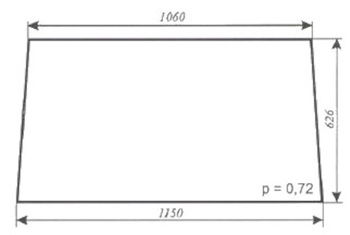 Szyba tylna Ursus C-385, Zetor 8011, 8045, 10011, 10045, 12011, 12045