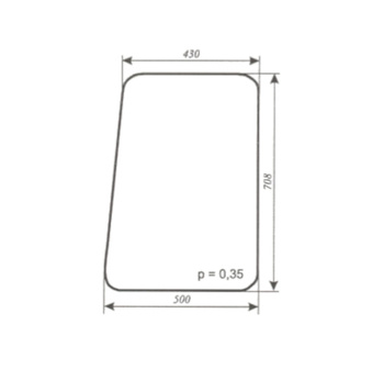 Szyba do ciągnika C-330, C-360 Kunów stary/nowy typ - drzwi(lewa, prawa) 23
