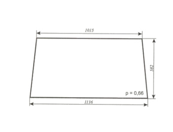 Szyba do ciągnika C-330, T-25 kabina Ciechanów - tylna (293)