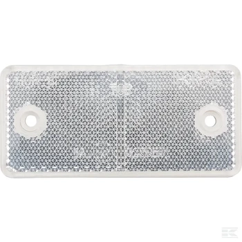 Odblask prostokątny z otworami biały, 44 x 94 mm