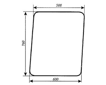 Szyba  MTZ-82 duża kabina oryginalna - drzwi góra (lewa, prawa) (48)