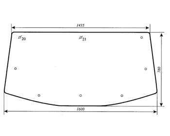 Szyba do ciągnika URSUS 1634 kabina Kunów 1997r - tylna (825)