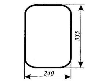 szyba  MTZ-82 mała kabina oryginalna - przednia dolna (lewa, prawa) (84)
