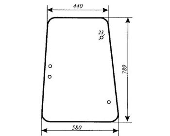 Szyba do ciągnika URSUS 1634 - boczna (lewa, prawa).(345)