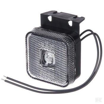 Lampa obrysowa LED, kwadratowa, 12/24V z przewodem i uchwytem Kramp