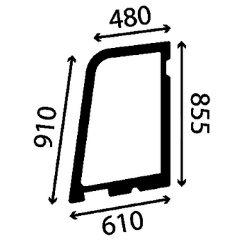 Szyba drzwi górna Kubota KX014-4, KX015-4, KX016-4, KX018-4, KX019-4,