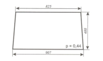 Szyba do ciągnika C-360 kabina czeska nowy typ - tylna odmiana większa 130a