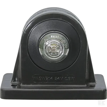 Lampa obrysowa LED, lewa, okrągła, 12/24V czerwona/przezroczysta, przykręcana Waś