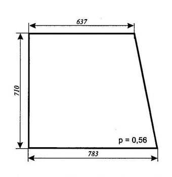 Szyba do ciągnika MTZ kabina Szyszka Sapieżyn - boczna (lewa, prawa) (804)