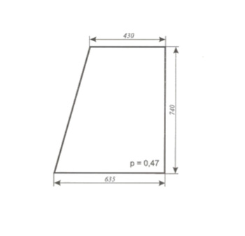 Szyba do ciągnika C-355 kabina czeska - drzwi góra (140)