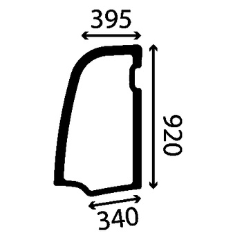 Szyba drzwi górna JCB 82780397, 827/80397