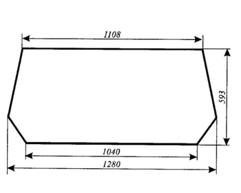 Szyba URSUS 3512 3514 4512 4514 5312 5314 5714 6012 6014 kabina tył (704)