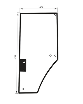 Szyba drzwiowa lewa John Deere R131163
