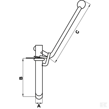 55115108 Sworzeń zaczepu tylnego Zetor 150mm