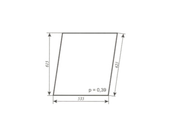 Szyba do ciągnika C-330 C-360 Koźmin (Z.Szyszka) -drzwi górna (lewa, prawa)