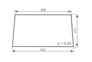 Szyba do ciągnika C-360 kabina czeska nowy typ - tylna odmiana mniejsza 130