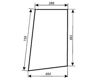 Szyba do ciągnika T25 kabina Szyszka Koźmin- drzwi górna lewa, prawa, (687)