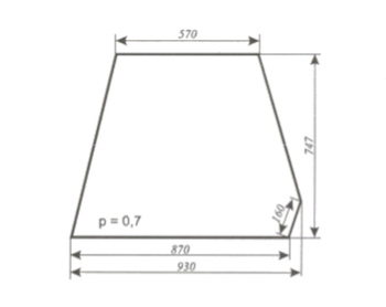 Szyba do ciągnika C-360 kabina czeska nowy typ - boczna (lewa, prawa) (133)