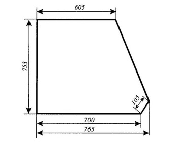szyba  URSUS 3512 3514 kabina Koja Smolniki - boczna (lewa, prawa) (705)