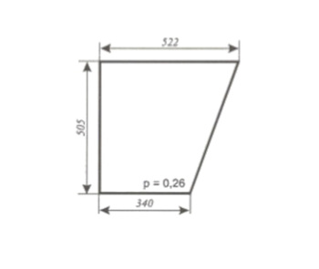 Szyba C-360 kabina Szyszka Sapieżyn - drzwi dół ver.I (lewa, prawa) (801)
