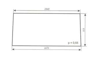 Szyba do ciągnika C-360 kabina czeska stary typ - tylna (60)